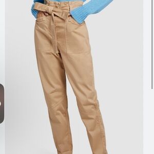 NWT A.L.C coburn relaxed tapered tan belted pants paper bag size 4